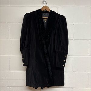 Victorian Style Velvet Puff Shoulder Coat, Gothic
